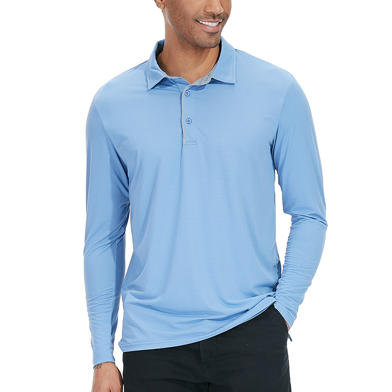 Running Gear Long Sleeve - قميص بولو رياضي خفيف الوزن للرجال،